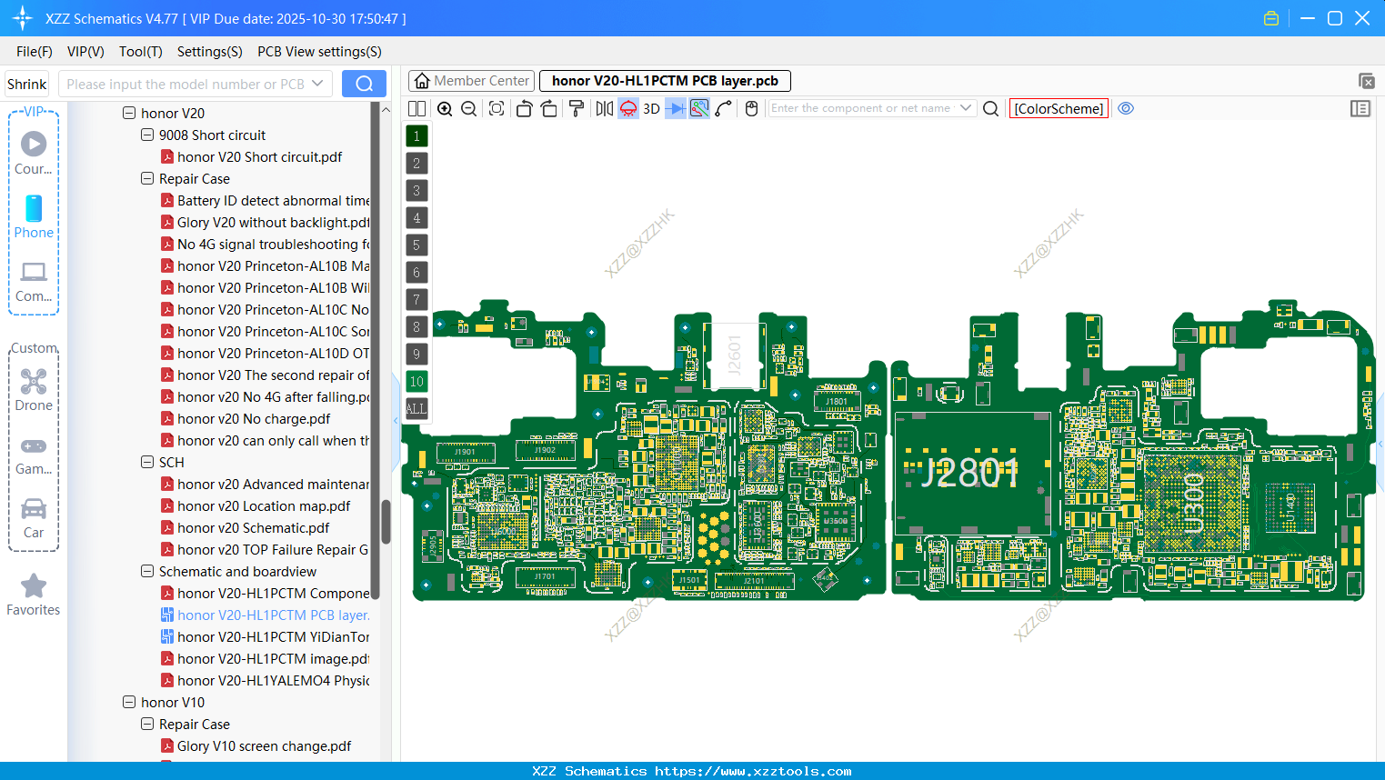 Honor V20-HL1PCTM PCB Layer